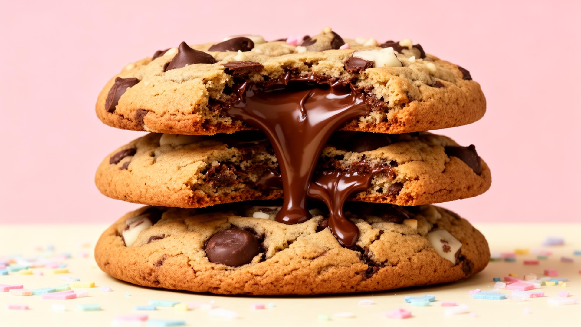 Stack of stuffed gourmet cookies